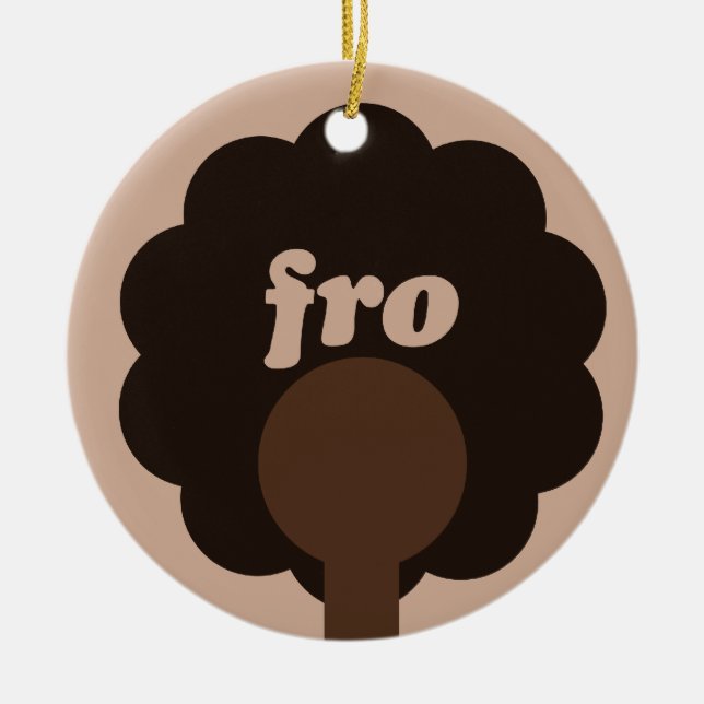 Afro Humour Ceramic Tree Decoration (Front)