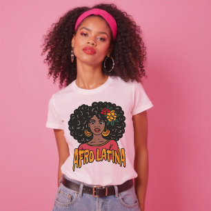 Afro Latina Hand Drawn Spanish Gift T-Shirt