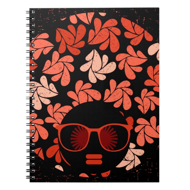 Afro Love Coral Red Pillow Notebook (Front)