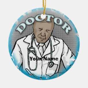 Afro Male Doctor ornament