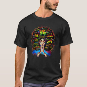 Afro Melanin Black History Month Queen Strong Afri T-Shirt