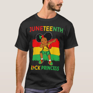 Afro Melanin Dabbing Girl Black Princess Juneteent T-Shirt