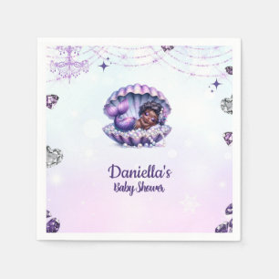 Afro Mermaid Baby Shower napkins