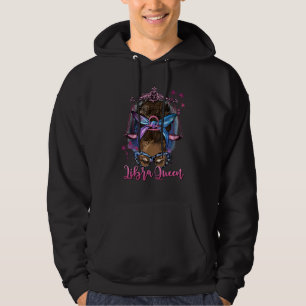 Afro Messy Bun Libra Queen Black Woman Retro Hoodie