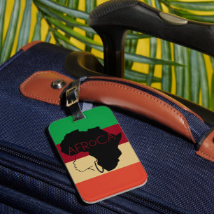 Afro Natural Black Hair Luggage Tag