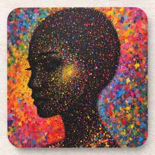 Afro Nebula Whisper – Black History Celebration Coaster