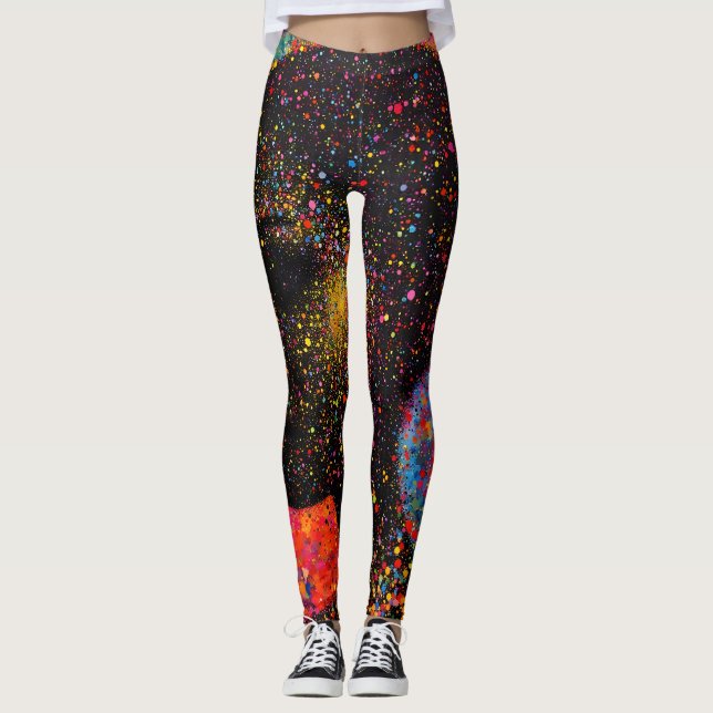 Afro Nebula Whisper – Black History Celebration Leggings (Front)