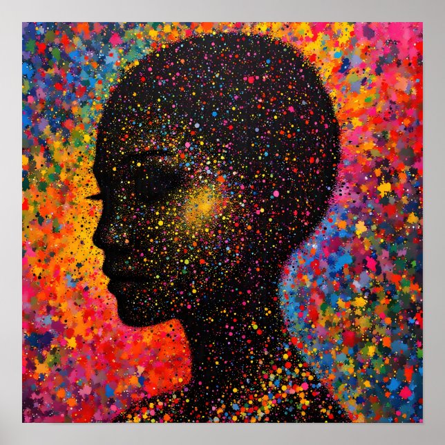 Afro Nebula Whisper – Black History Celebration Poster (Front)