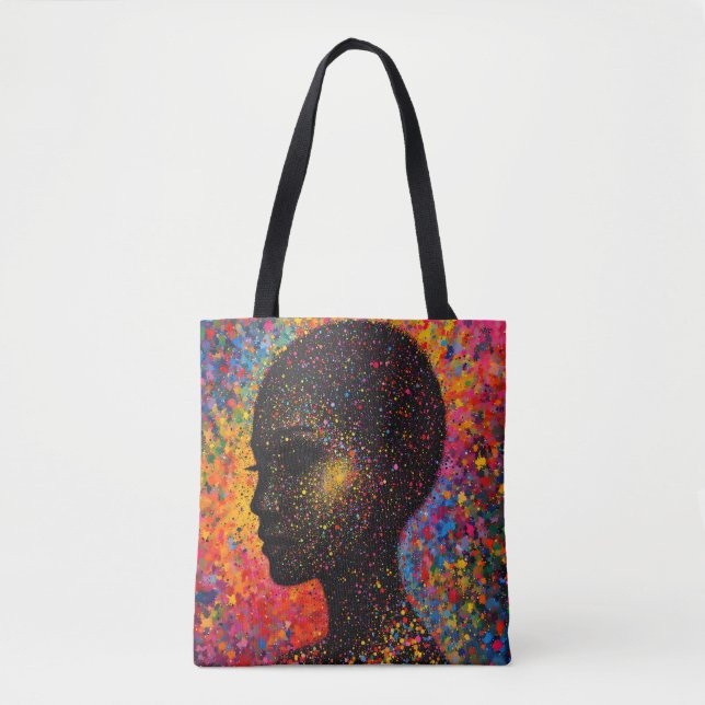 Afro Nebula Whisper – Black History Celebration Tote Bag (Front)