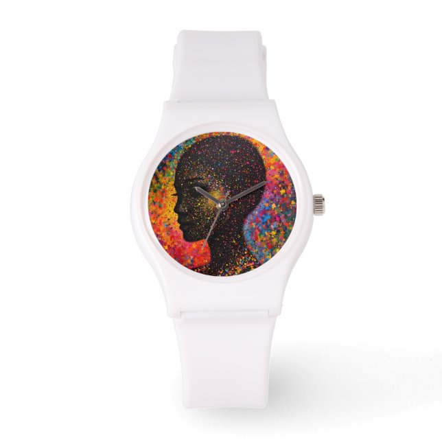 Afro Nebula Whisper – Black History Celebration Watch (Front)
