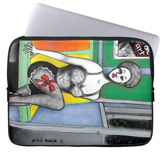 Afro-Pin Up Laptop Sleeve (Front)