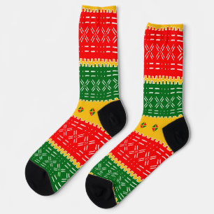 Afro Pop Colourful Mudcloth Designer Print Socks