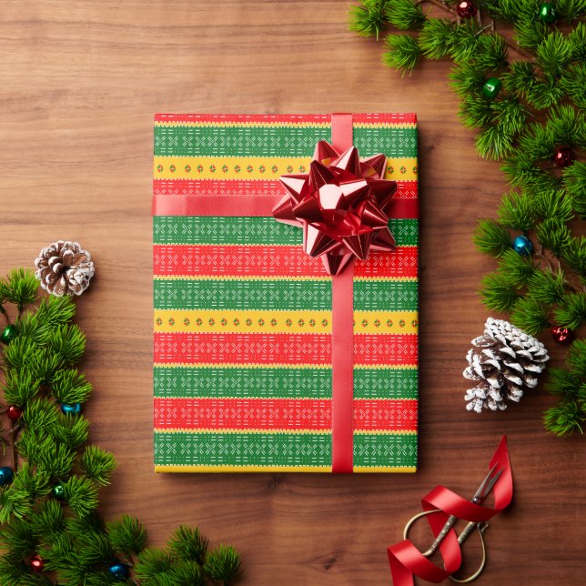 Afro Pop Colourful Mudcloth Designer Print Wrapping Paper (Holiday Gift)
