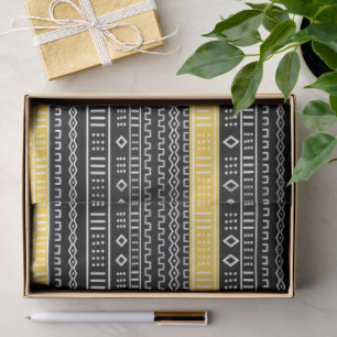 Afro Pop Modern Mud Cloth Black, White & Gold Tissue Paper