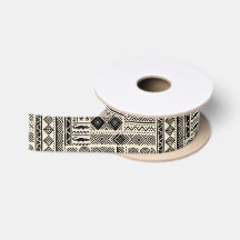 Afro Pop Mudcloth Design Satin Ribbon