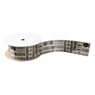 Afro Pop Mudcloth Design Satin Ribbon