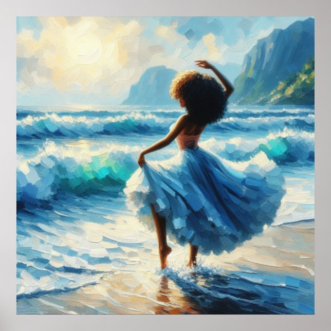 Afro Praise Goddess Divine Beauty Oil Painting Poster (Front)