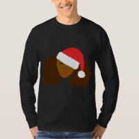 Afro Puff Black Woman Santa Hat Natural Hair Chris