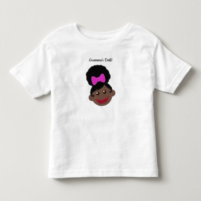 Afro Puff Little Girl | Gramma's Doll Toddler T-Shirt (Front)