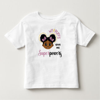 Afro Puff Superpower Black Girl Kids Shirt