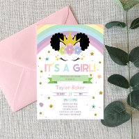 Afro Puff Unicorn and Rainbows Baby Shower