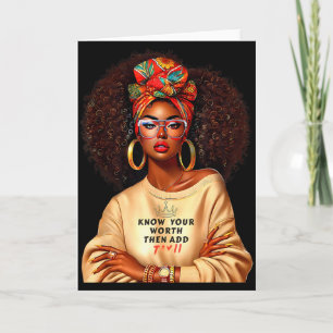 Afro Queen Black Woman African Melanin Black Histo Card