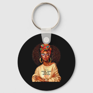 Afro Queen Black Woman African Melanin Black Histo Key Ring
