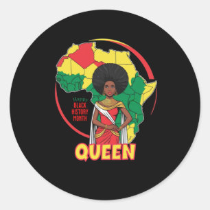 Afro Queen Classic Round Sticker