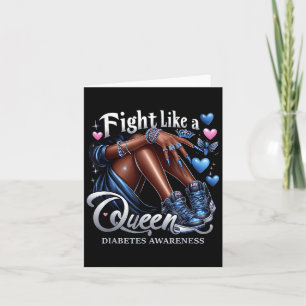 Afro Queen Fight Like A Queen Diabetes Awareness B Card