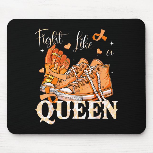 Afro Queen Multiple Sclerosis Survivor Orange Ribb Mouse Pad (Front)