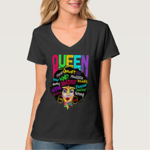 Afro Queen Smart Strong Black Woman Melanin Black T-Shirt