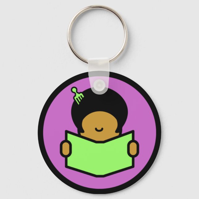 Afro Reader - Keychain (Front)