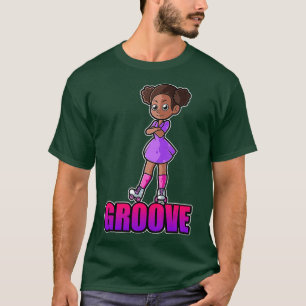 Afro roller skater girl Art for a roller skating T-Shirt