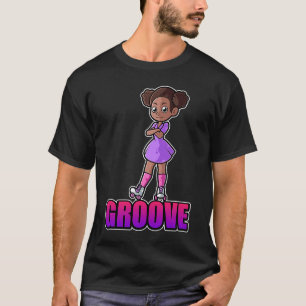 Afro roller skater girl for a roller skating disco T-Shirt