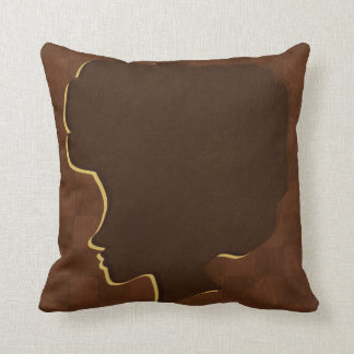 Afro Silhouette American Mojo Throw Pillow