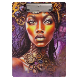 Afro Steampunk Inspired Art Clipboard