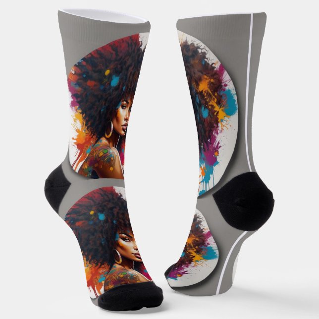 Afro stocks socks (Angled)