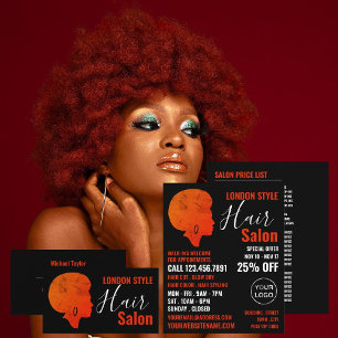 Afro Style, Hair Stylist, Hair Salon Business Card