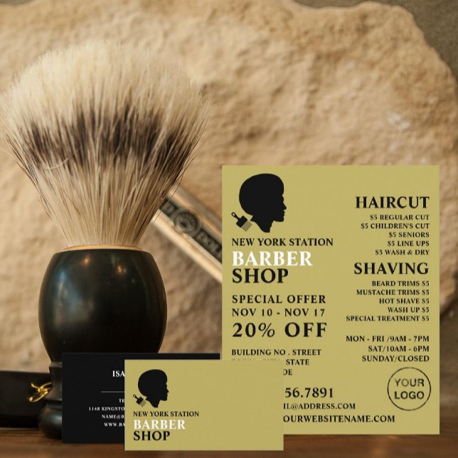 Afro Style, Men's Barbers Business Card (Creator Uploaded)