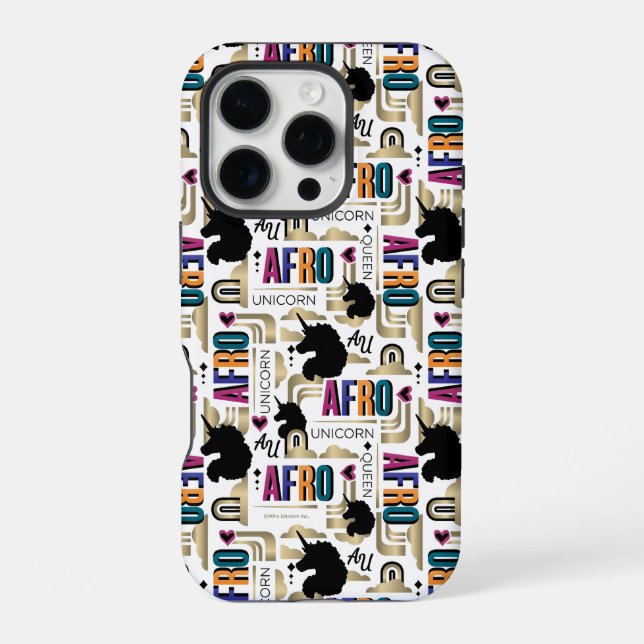 Afro Unicorn Bold Pattern iPhone Case (Back)