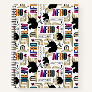 Afro Unicorn Bold Pattern Notebook