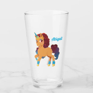 Afro Unicorn Divine Prancing Glass