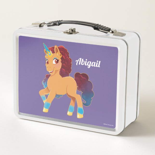 Afro Unicorn | Divine Prancing Metal Lunch Box (Front)