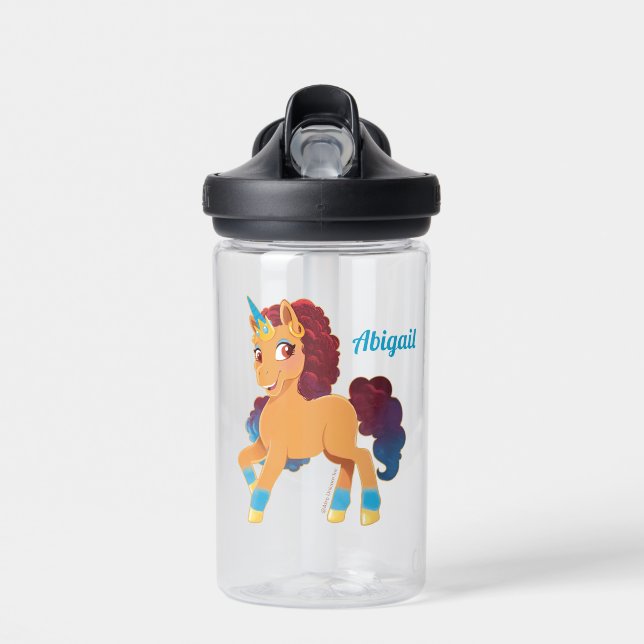 Afro Unicorn | Divine Prancing Water Bottle (Front)