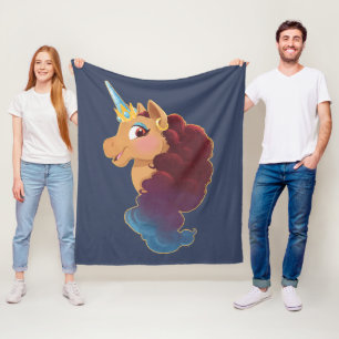 Afro Unicorn   Divine the Unicorn Fleece Blanket