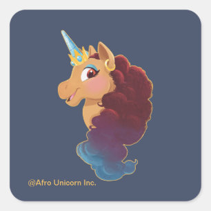 Afro Unicorn   Divine the Unicorn Square Sticker