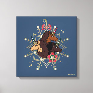 Afro Unicorn Festive Holiday Magical Canvas Print