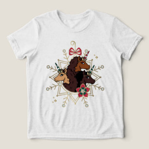 Afro Unicorn Festive Holiday Magical Tri-Blend Shirt