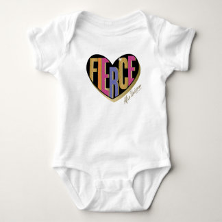 Afro Unicorn Fierce Heart Design Baby Bodysuit