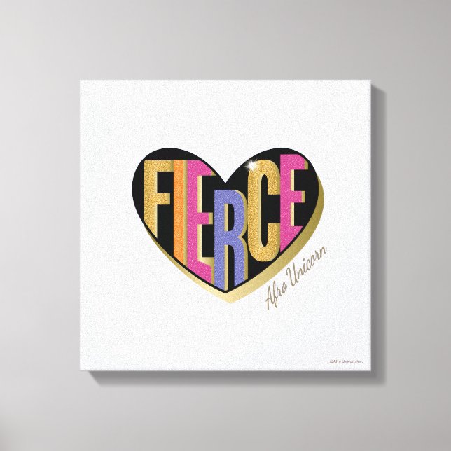 Afro Unicorn Fierce Heart Design Canvas Print (Front)